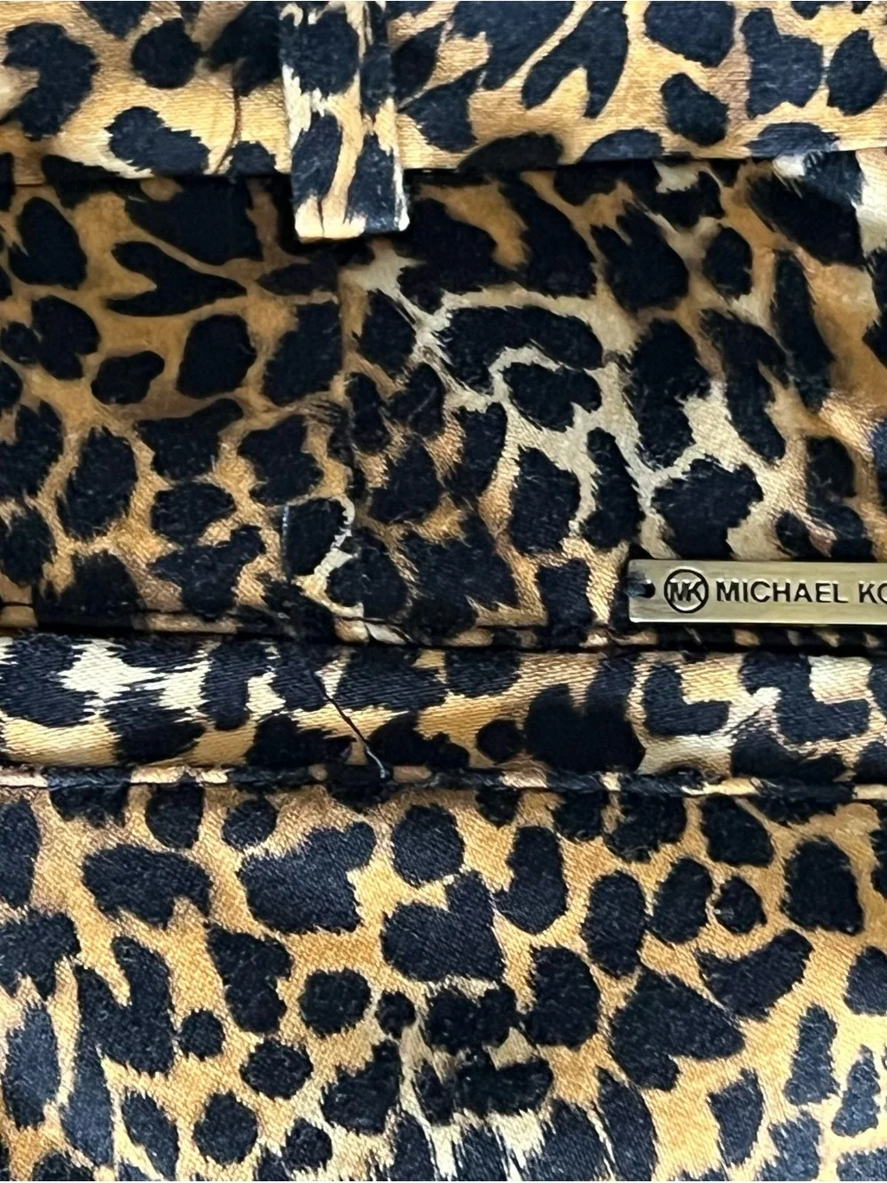 Michael Kors Leopard Print Straight Leg Stretch Pants - Size 10